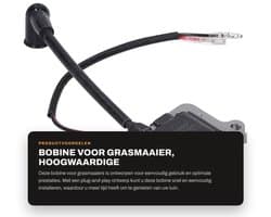 Bobine voor Grasmaaier - Vervanging voor Bougie - Plug and Play - Eenvoudig te Bedienen - Geschikt voor Grastrimmer - Verhoogt Ontstekingsenergie - Ontstekingsspoel