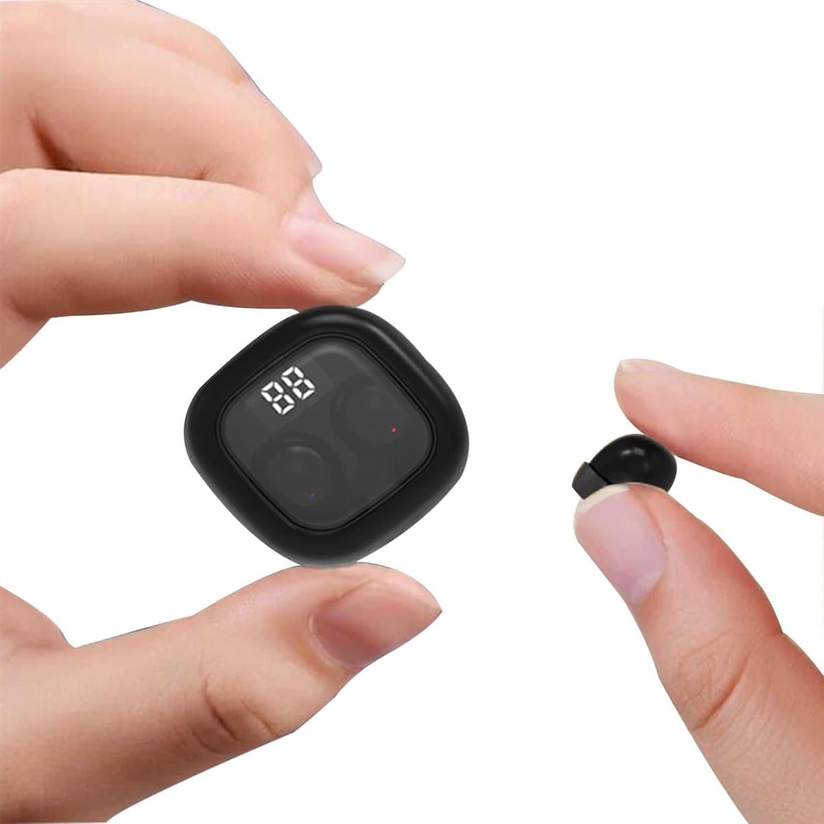 carmdering - Mini In Ear Kopfhörer - Draadloze Slaap Oordopjes - Bluetooth Headset - Fysieke Ruisonderdrukking - Zacht Siliconen - Ultra Lichtgewicht Design - Comfortabel Voor Zijslapers -zwart- 1 Set — afbeelding 1