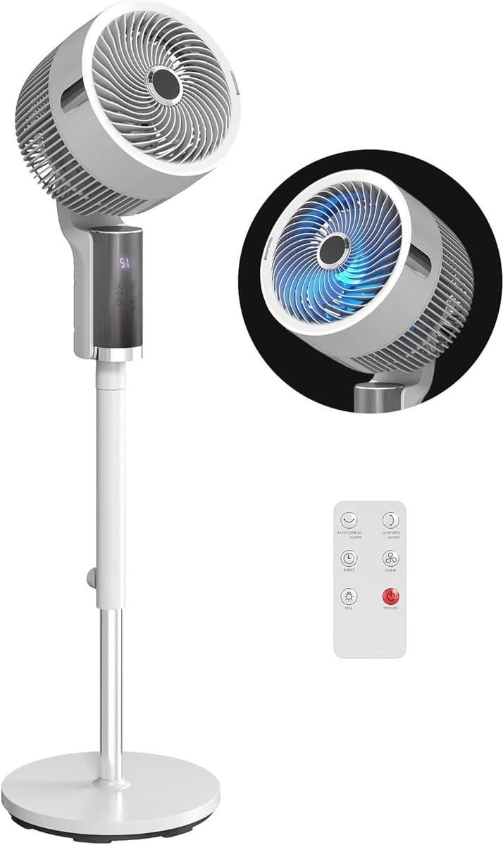 Zuilventilator - Staande ventilator Luchtcirculator - Kamers koelen - 3D Groothoekoscillatie - Tot 110 cm - Wit — afbeelding 1