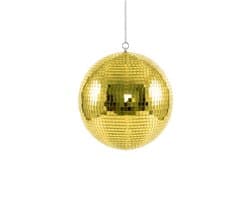 KIMU® Discobal Goud zonder Motor Ø 30 cm Middelgroot - Discobol Gouden Spiegeltjes 10 x 10mm - Spiegelbol Disco Bal Bol - Kinderkamer Feestje Discolamp Decoratie Space Planeet Halloween