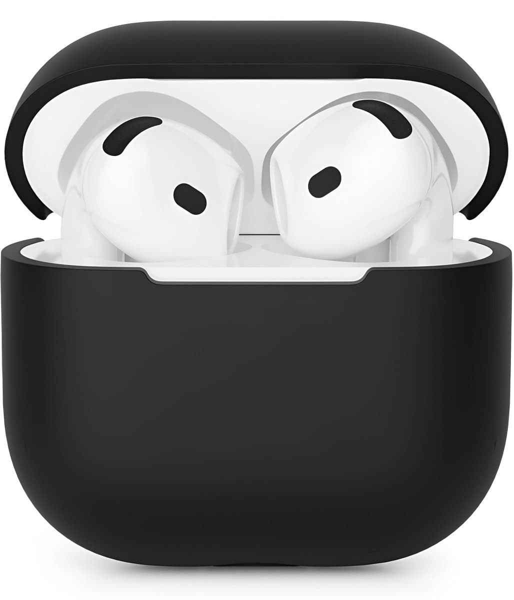 Studio Air Hoesje geschikt voor Airpods 4 - Zwart - Schokbestendige Siliconen Case — afbeelding 1