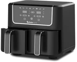 Airfryer met 2 Pannen - Heteluchtfriteuse - Lekker Koken - 8 Programma's - 6 Liter - Zilver