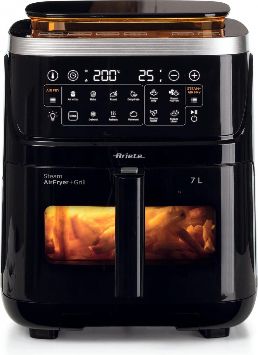 Ariete 4636/00 - XXXL Airfryer - Stoomoven vrijstaand (7 liter) - Grote heteluchtfriteuse met stoomfunctie - 10 kookprogramma's - Opwarmfunctie - 4 tot 6 personen - Kijkvenster met licht - Digitaal kookboek — afbeelding 1