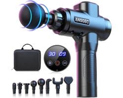 Draagbaar Spiermassagepistool met 30 Snelheden en 8 Massagekoppen - Ultrastille Percussiemassage