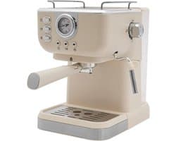 Espressomachine - Koffiezetapparaat - Thuis barista - Ingebouwde melkopschuimer - Compact formaat - Wit
