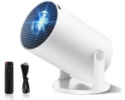 SAVI® Draagbare beamer - Beamer - Projector - Mini Beamer - Wit- 18cm x 17cm x 12cm