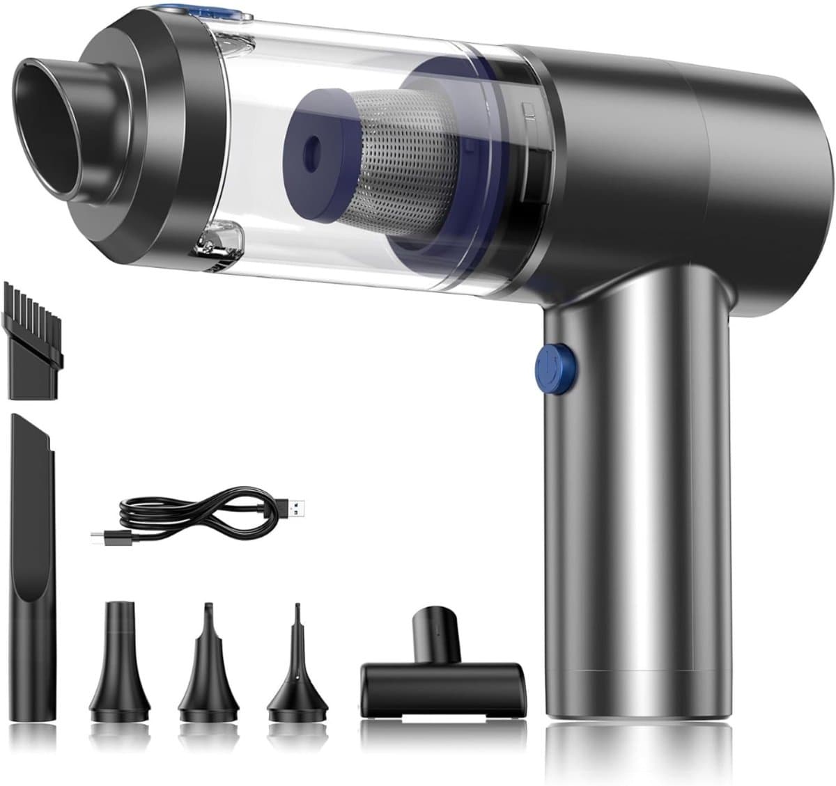 4-in-1 Auto Stofzuiger - Zuigen & Blazen - Kruimeldief - Oplaadbaar - Handstofzuiger - Airduster - Zwart — afbeelding 1