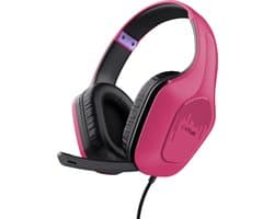Trust GXT 415P Zirox - Bedrade Gaming Headset - voor PC, PS4, PS5, Xbox & Switch - Stereo - Roze