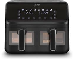 Lauben Airfryer xxl - Dubbele Airfryer - Airfryer - Heteluchtfriteuse - Duaal Koken - 8 L - 2700W - Zwart