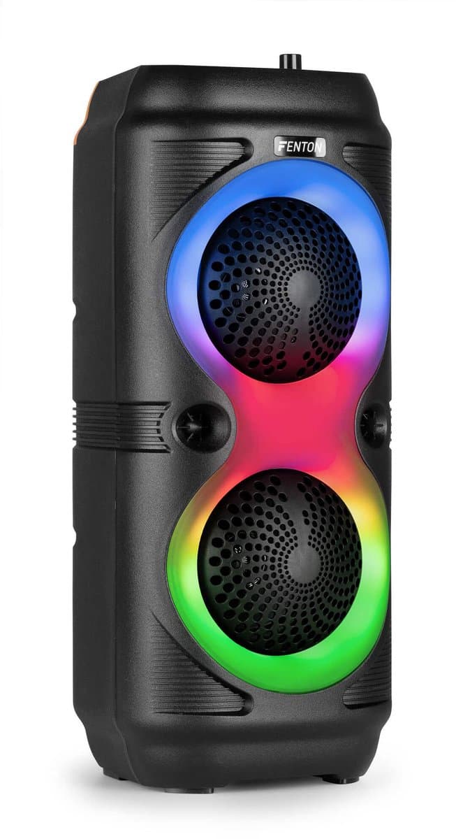 Bluetooth speaker - Fenton Track210 - Partybox met microfoon - Lichteffecten en oplaadbare accu — afbeelding 1
