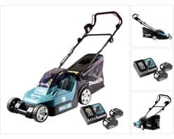 Makita DLM 382 RM2 accu grasmaaier 36 V ( 2x 18 V ) 38 cm 40 l + 2x accu 4.0 Ah + lader