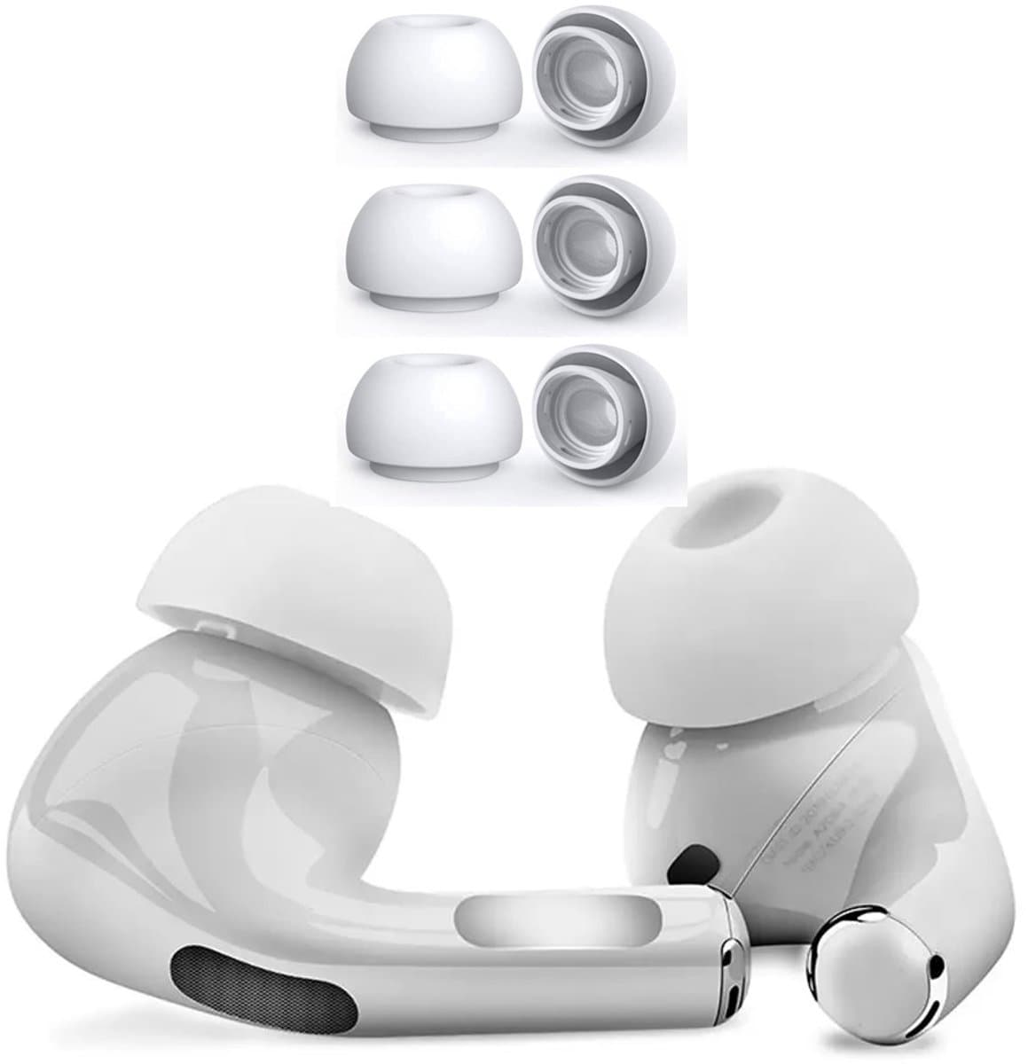 Siliconen dopjes geschikt voor Apple AirPods Pro - Vervangende Siliconen Oordopjes - Wit - Medium - 3 paar - Frisse dopjes voor jouw AirPods Pro - CHPN — afbeelding 1