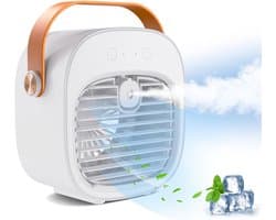 Mini Aircooler met Water Type-C - Mobiele Airco - Mini Aircooler - Bureau Ventilator - Koelventilator - Luchtkoeler- Tafelventilator - Luchtkoeler - Bureau Ventilator - Ventilator - 3 windsnelheden - Airco Alternatief - 128ML - 4000 mAh