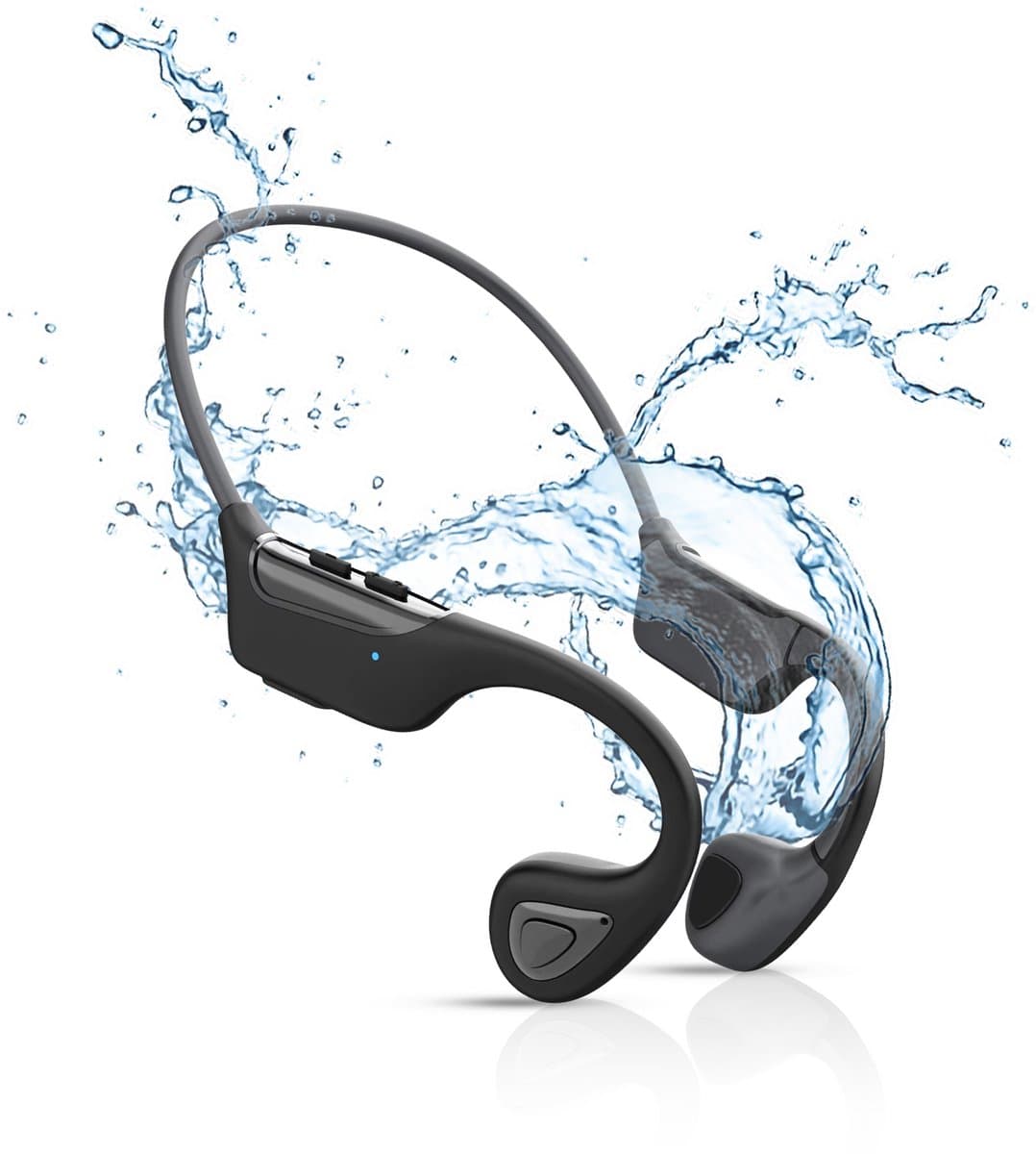 Tech Essentials Wave - Sport oordopjes - Bone Conduction Headphone - Open Ear Oortjes - Draadloze Bluetooth Koptelefoon - Zwemmen - Hardlopen - 32GB Geheugen - IPX7 Waterbestendig- Zwart — afbeelding 1