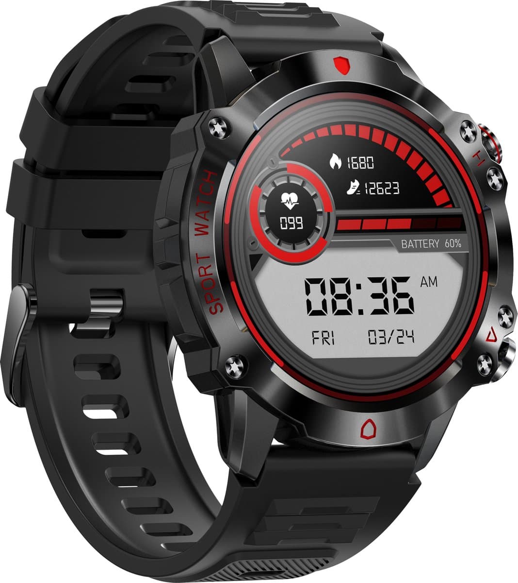 Phreeze Smartwatch - IP67 - Stofdicht + Waterdicht - Stappenteller, Calorie Teller, Slaapmeter, Saturatiemeter - Universeel — afbeelding 1