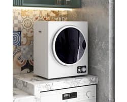 MODFU - Mini Wasdroger - 4 Kg - 4 Programma's - 2 Warmtestanden - Afvoerdroger - Wit