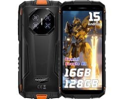 DOOGEE Fire 3 Pro 4G Outdoor Smartphone, 5,5 inch HD+ IPS scherm, 8350mAh accu, 24GB RAM(4+20GB)+128GB ROM, Android 16, IP68/IP69K, NFC, 18W laden