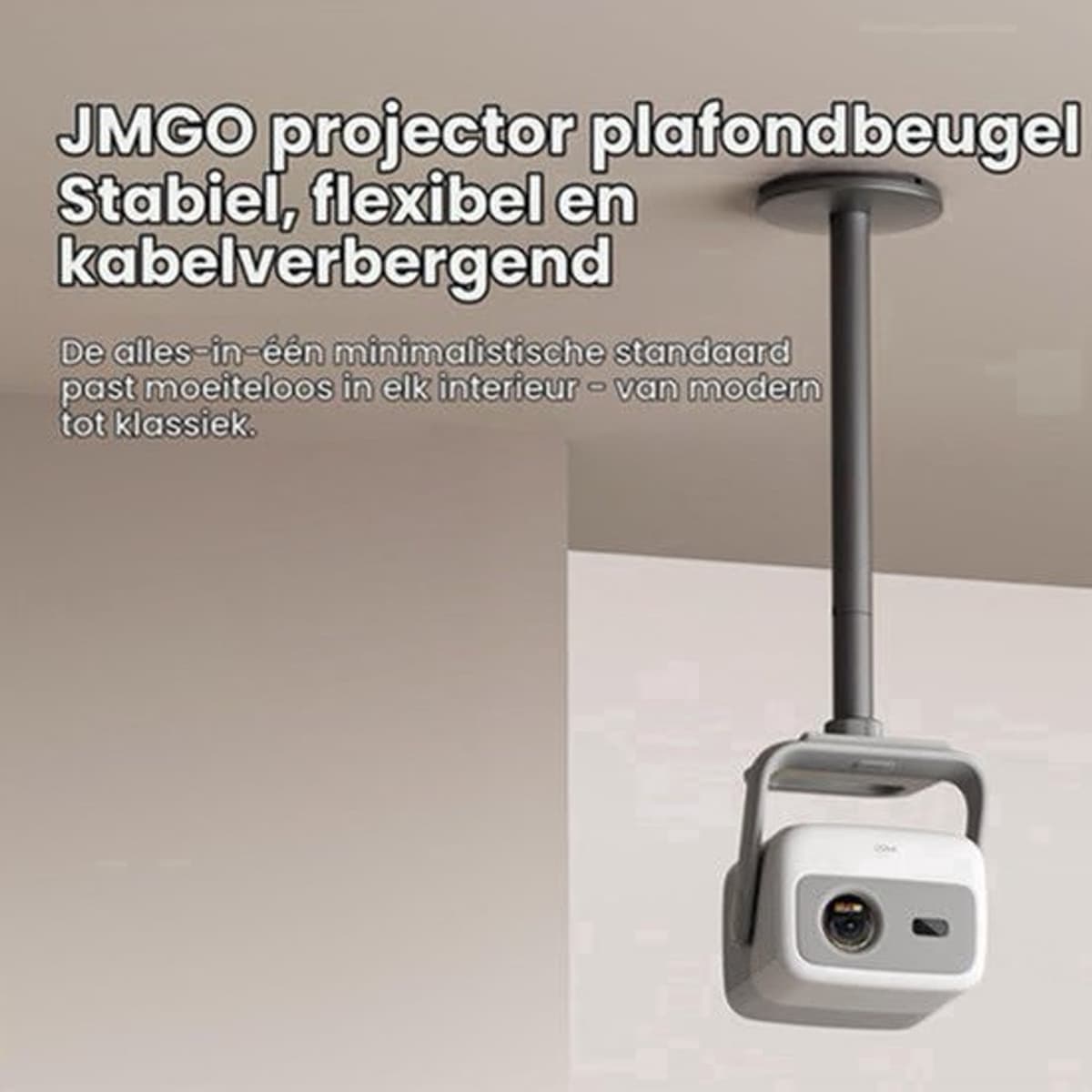 Beamer Plafondbeugel Grijs - Verstelbare Montage Voor Projectoren - Metaal - Lichtgewicht En Schokbestendig — afbeelding 1
