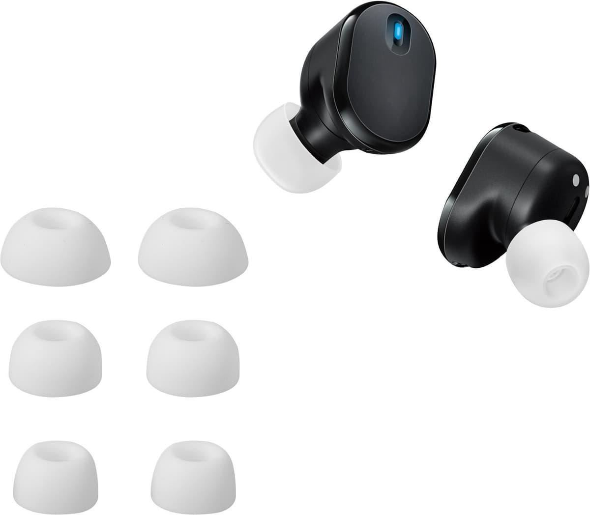 kwmobile 6x cover voor in-ear oortjes geschikt voor JBL Tune Buds 2 - Vervangende oordopjes van siliconen in wit - 3 maten — afbeelding 1
