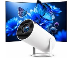 Mini Beamer met Android 11 – WiFi 6 & Bluetooth 5.0 – Netflix – 180° Draaibaar – Automatische Keystone – 1280x720 – 4K/1080p Ondersteuning