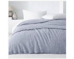 Pique Deken – 4 Laags Muslin – 170x250 cm – Ademend Katoen – Lichtgewicht Zomerdeken – Bruin