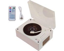 Draagbare cd-speler met Bluetooth en luidsprekers, compacte retro dvd-speler met afstandsbediening, ondersteunt USB/AUX/Type-C, oplaadbare muziekspeler, 3,5 mm AUX desktop cd-speler (wit).
