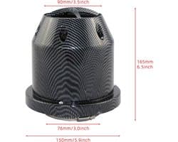 Luchtfilter 76 mm High-Flow koude luchtinlaatfilter auto's transporteurs motor inname vervanging high power sport mesh kegel voor auto zwart koolstof patroon