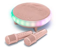 KIDYWOLF KIDYKARAOKE – Draagbare Karaoke Speaker met 2 Draadloze Microfoons, Lichteffecten en Bluetooth - Roze - 5+