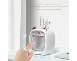 Oplaadbare mini verdampingsluchtkoeler voor kinderen, geschikt voor waterflesaansluiting, USB persoonlijke koelventilator met luchtbevochtiger(Grijs)