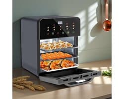 Airfryer Broodroosteroven - Heteluchtoven Multifunctioneel - Gerechten Bereiden - Dubbellaags Ontwerp - 28 x 31 x 34 cm - Roestvrij staal