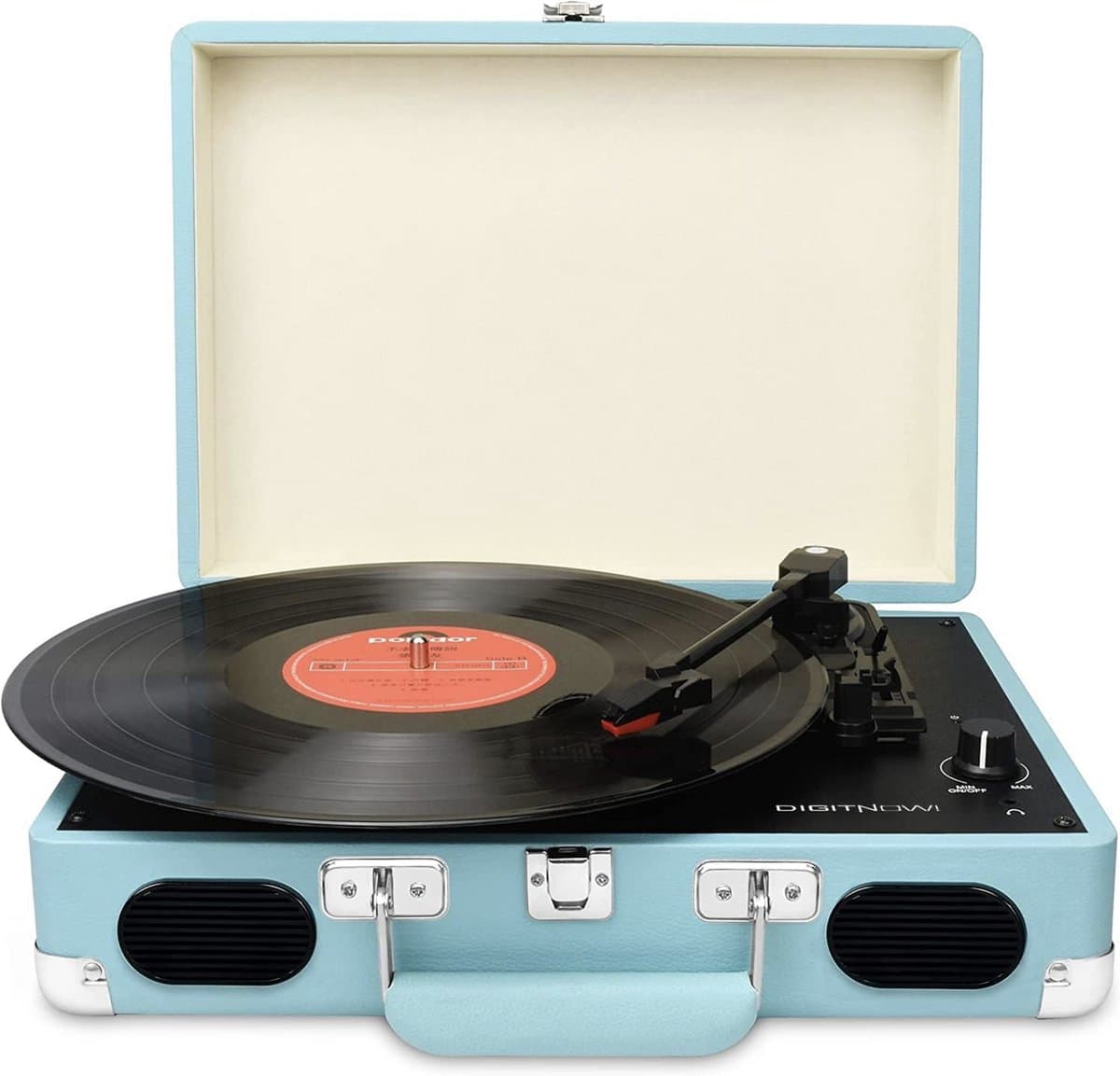 DIGITNOW Platenspeler - Ingebouwde Speakers - Auto-stop - Retro - Blauw — afbeelding 1