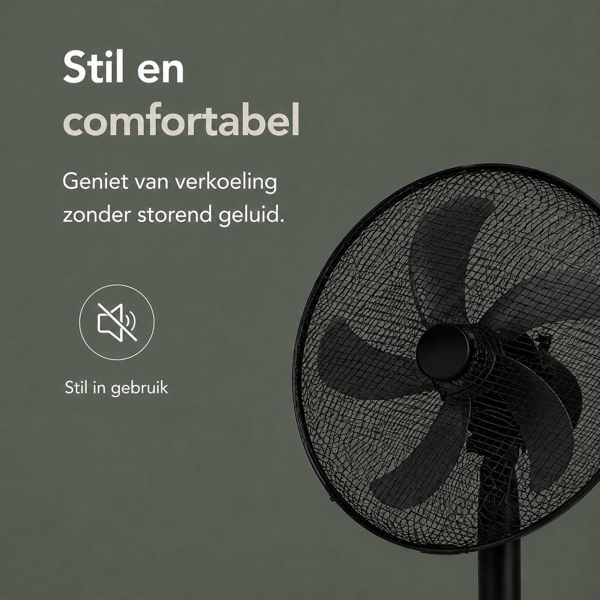 Kinzo Ventilator Staand - Ventilator - 3 Standen - Zwart — afbeelding 1