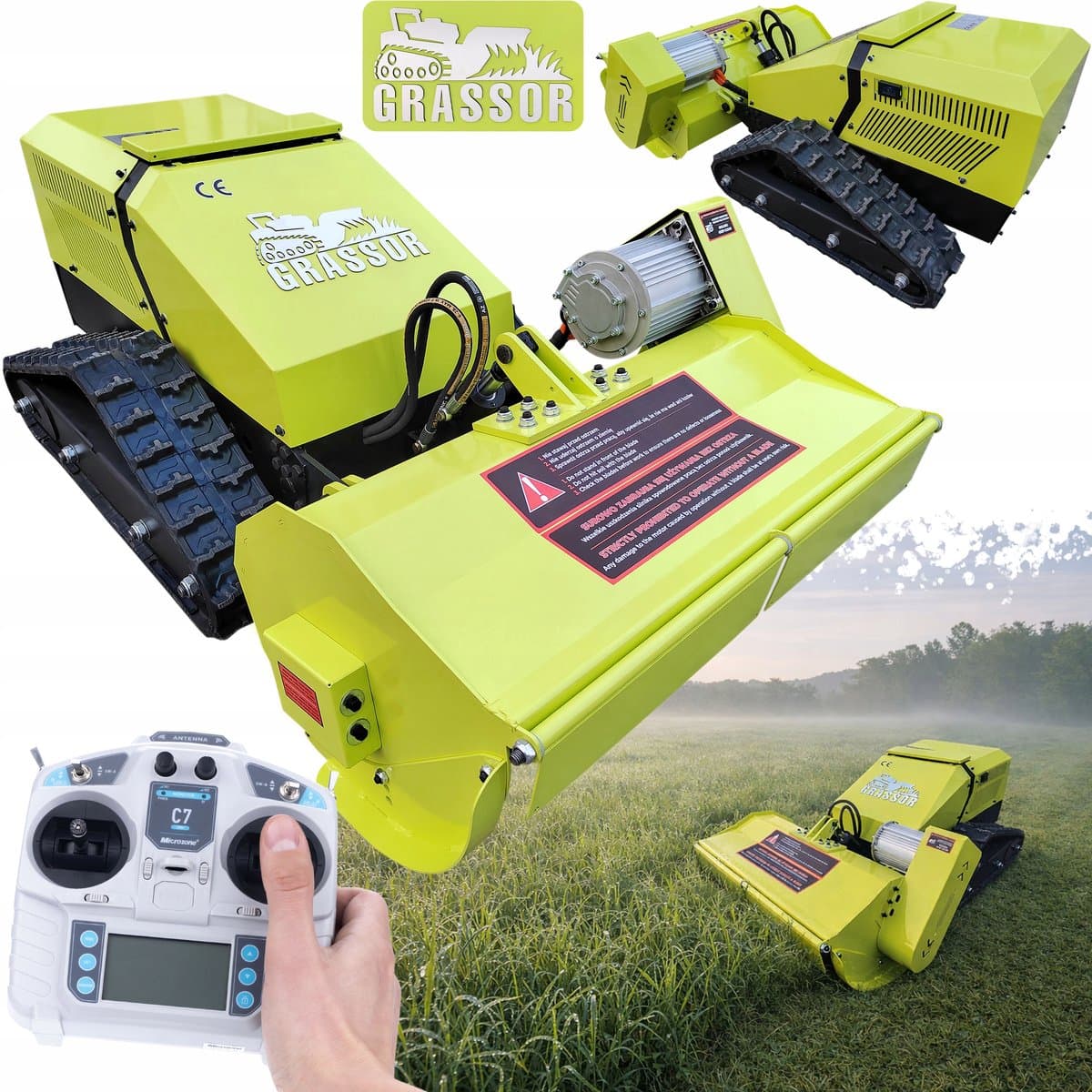 Grassor AgroForce 800E-10 Bijakmaaier - Elektrische Mulcher - 80 cm, 3000W, 8 kWh — afbeelding 1