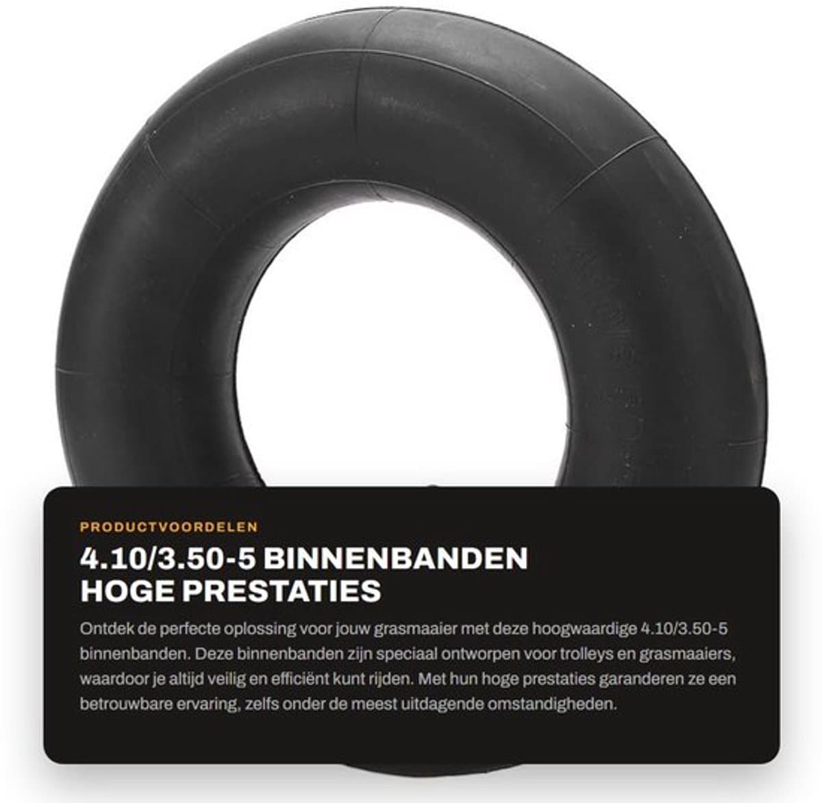 Binnenband 4.10/3.50-5 - Hoge prestaties - Veilig rijden - Binnenband voor trolleys - Binnenband voor grasmaaiers - Duurzaam materiaal - Buitenband — afbeelding 1