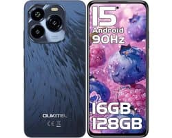 OUKITEL C65 smarttelefoon – 6,7 inch – Android 15, 16 GB werkgeheugen / 128 GB opslag, 5150mAh accu, 50MP camera, simlockvrij