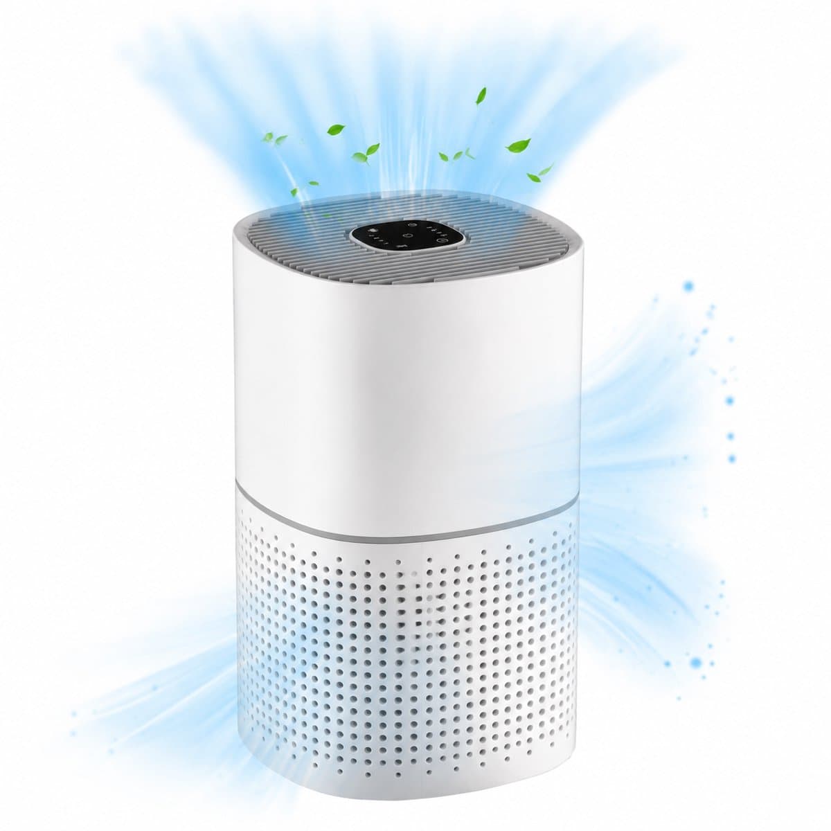 TEKROA® HEPA-luchtreiniger met ionisator - Air Purifier - CADR 225 m³/u - stille slaapstand - 50 W - timer, 4 snelheden - Wit — afbeelding 1