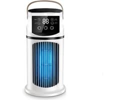 Mini-airconditioning, torenventilator, stille USB-ventilator met 9 snelheden en lcd-display, ruimtebesparende koeling voor slaapkamer, kantoor, kleine ruimtes, mobiele tafelventilator