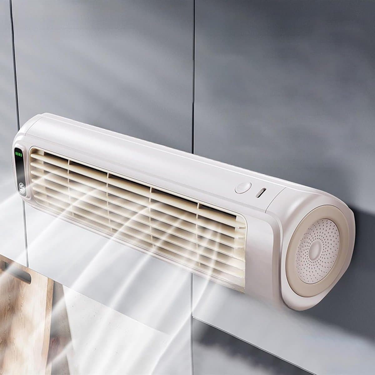 Ventilator - 3 Verstelbare Snelheden - USB Oplaadbare Vloer- en Wandventilator - Geschikt voor Keuken Kleine Ruimtes en Appartementen - 1 Stuk — afbeelding 1