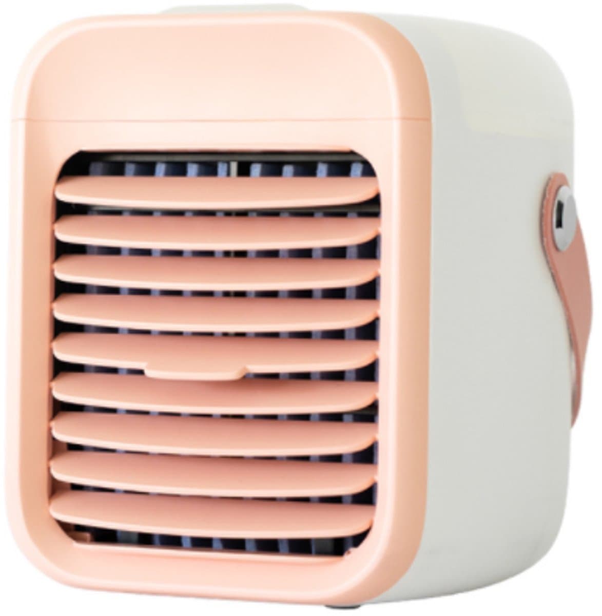 Draadloze draagbare mini-luchtkoelerventilator, multifunctionele persoonlijke USB 2000 MAh-luchtkoeler met 3 snelheden, 7 kleuren veranderende LED-nachtlampje-luchtbevochtiger met watertank, geschikt voor iedereen, inclusief peuters-grijs — afbeelding 1
