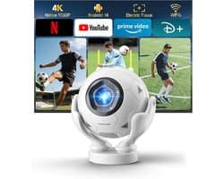 Mini Beamer Full HD 1080p – 600 ANSI Lumen – Autofocus – WiFi 6 en Bluetooth 5.4 – 8K Ondersteuning