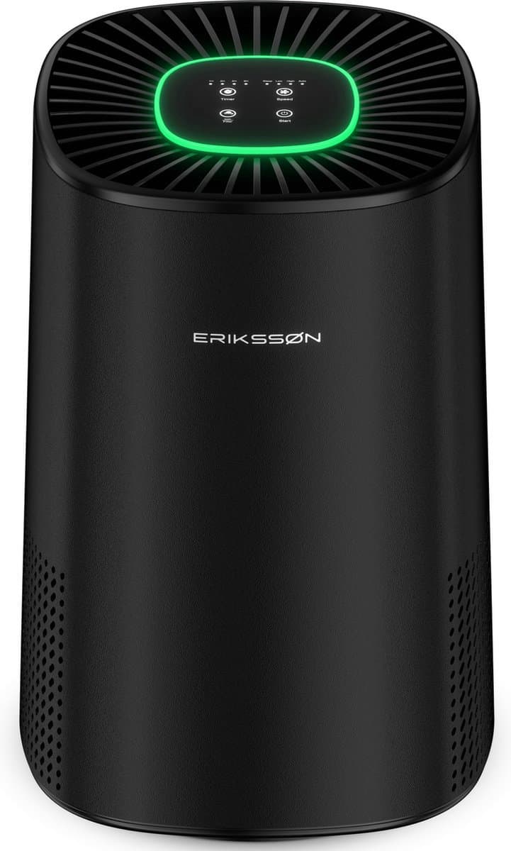 Erikssøn Luchtreiniger Pro Series Elite - Zwart - 240 m3/u - Vermindert Stof En Pollen - Hepa 14 Filter - Instelbare Ionisator - Air Purifier - Extra stil in slaapmode - Clean Air — afbeelding 1