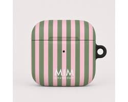 MIM Amsterdam - Watermelon Sugar - Geschikt voor AirPods 4 - AirPod hoesje - Strepen print - AirPod hoesje met print - Shockproof- Cover voor AirPods - Trendy AirPod case