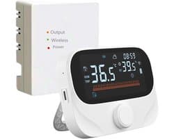 Slimme Thermostaat - Wifi Thermostaat - Energie Besparen - App en Spraakbesturing - 11.8x2.4x8.6cm - Wit