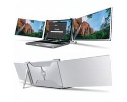 Portable Monitor 2x 15,6 inch Full HD – Laptop Scherm Uitbreider – Draagbare Monitor – Tri Screen – Extra Scherm Laptop – Plug & Play – Solvify