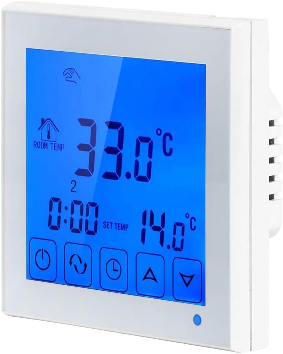 Elektrische Thermostaat - Temperatuurregelaar Vloerverwarming - Comfort Verhogend - App Bediening Mogelijk - 8.5 x 8.5 cm - Wit — afbeelding 1