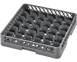 Spoelmand Glazen - Vaatwasser Mand - Professioneel Afwassen - 36 Indelingen - 50 x 50 x 10 cm - Blauwgrijs