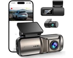 SNJY® Dashcam voor Auto - Auto Camera - Dashcam Voor en Achter - 4K - 170° Groothoek - 64GB - Zwart