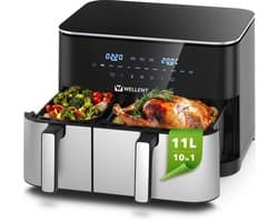 Dubbele Airfryer XXXL - 11 L - Nieuw 2026 Model - 80 tot 200 Graden - 2600 W Vermogen - Dual Zone Technologie