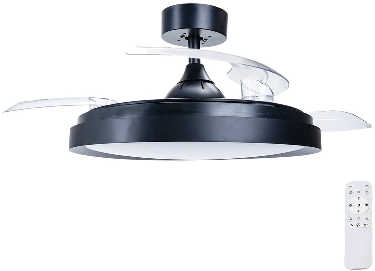 Led | Plafondventilator | LED Verlichting | Incl. Afstandbediening | 2700-6500K | Dimbaar | Ø106cm | Zwart — afbeelding 1