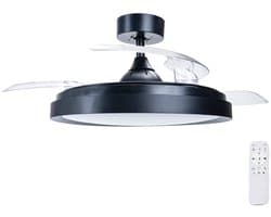 Led | Plafondventilator | LED Verlichting | Incl. Afstandbediening | 2700-6500K | Dimbaar | Ø106cm | Zwart